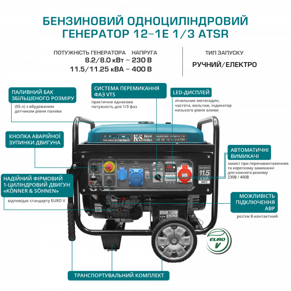 Бензиновий генератор KS 12-1E 1/3 ATSR