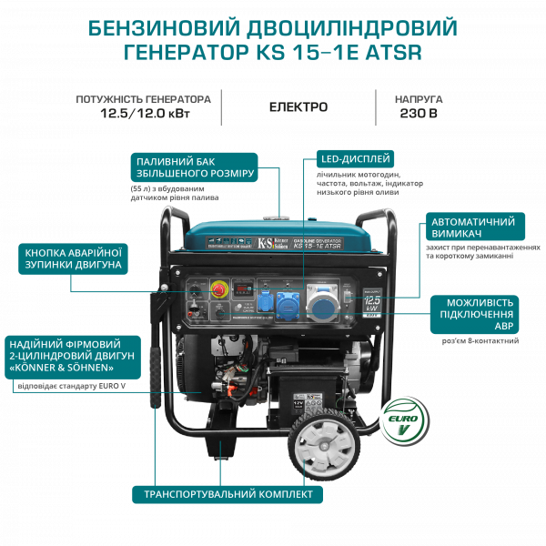 Бензиновий генератор KS 15-1E ATSR