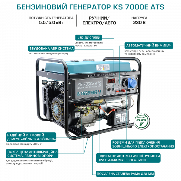 Бензиновий генератор KS 7000E ATS
