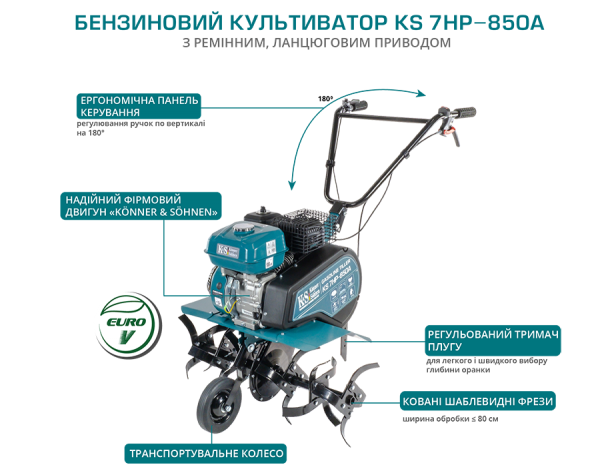 Бензиновий культиватор KS 7HP-850A